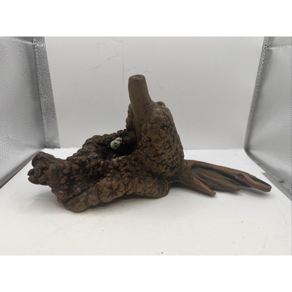 Large Burl Wood Sculpture Base/Vase Pre-Drilled 11.5" Long Weighs 2 Lbs